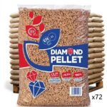 Bancale 1080 kg pellet diamond in abete enplus a1, 72 sacchi da 15 kg