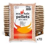 Bancale 1050 kg pellet eco holz in abete enplus a1, 70 sacchi da 15 kg