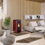 Stufa a pellet ventilata LVZ Karin 8.1 KW bordeaux