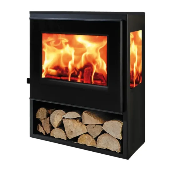 Stufa a legna PANADERO Java Trivision 8 kW nera