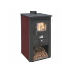 Stufa a legna – Pallade finitura Bordeaux 50_41 h86 cm 10,7 kW vano portalegna – Mille