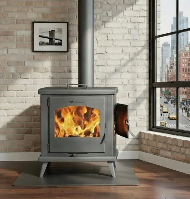 media Stufa a legna eco design c3 titanium 11 kw - immagine 1