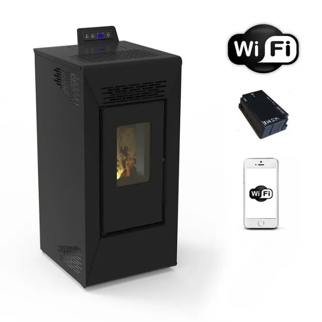media Stufa a pellet wifi Courmayeur 8,74 kw - Nero - immagine 1