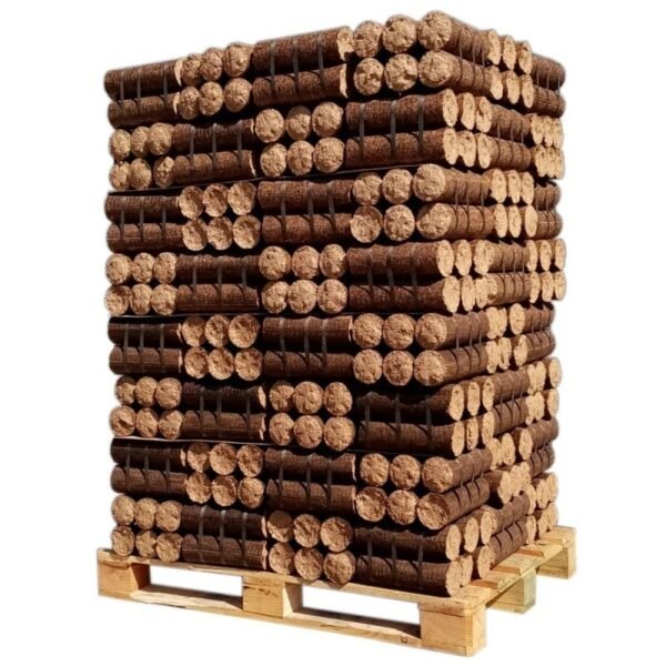 Bricchetti di latifoglie e conifere · bancale 960 kg · da 26 a 29 cm
